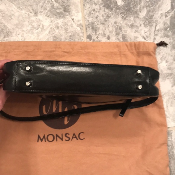 Monsac Original Black Leather mini purse - Picture 5 of 8
